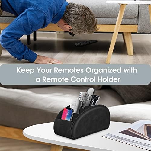 KENOBEE Large Remote Control Holder with 5 Compartments, Black - Image 2