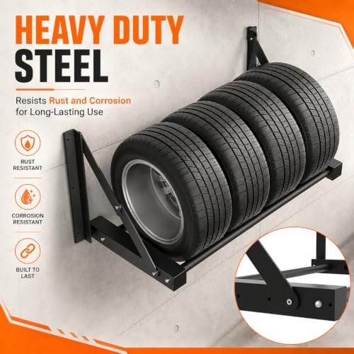 TRUSOON Wall-Mounted Folding Tire Rack, 600lb Capacity, 24-48 in Wide - Image 5