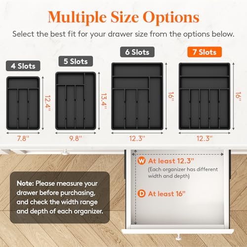 Lifewit Silverware Drawer Organizer Tray, Cutlery Storage for Kitchen - Image 2