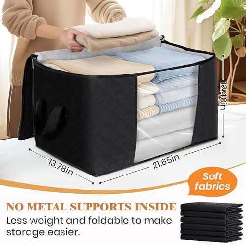 Fab totes 3 Pack Storage Bags for Clothes Blanket Storage Bins with Lids - Image 2
