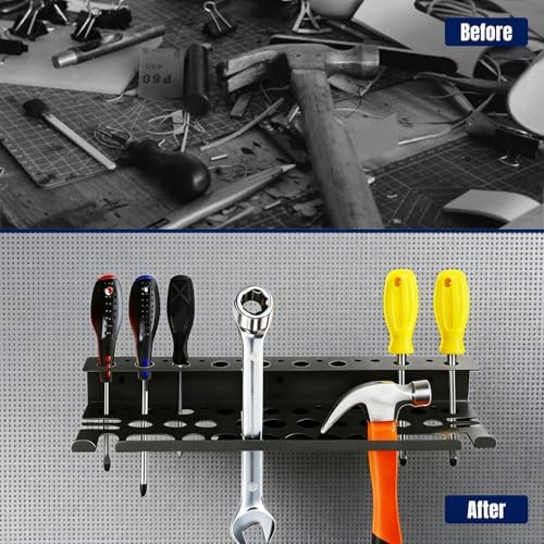 Screwdriver Organizer Wall Mount for Pliers, Screwdrivers, Garage Workshop Storage, Stores up to 43 Pliers or Small Tools, Ideal Gift for Men - Image 4