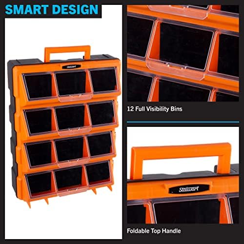 Stalwart Plastic Storage Drawers for Garage Organization, Black - Image 3