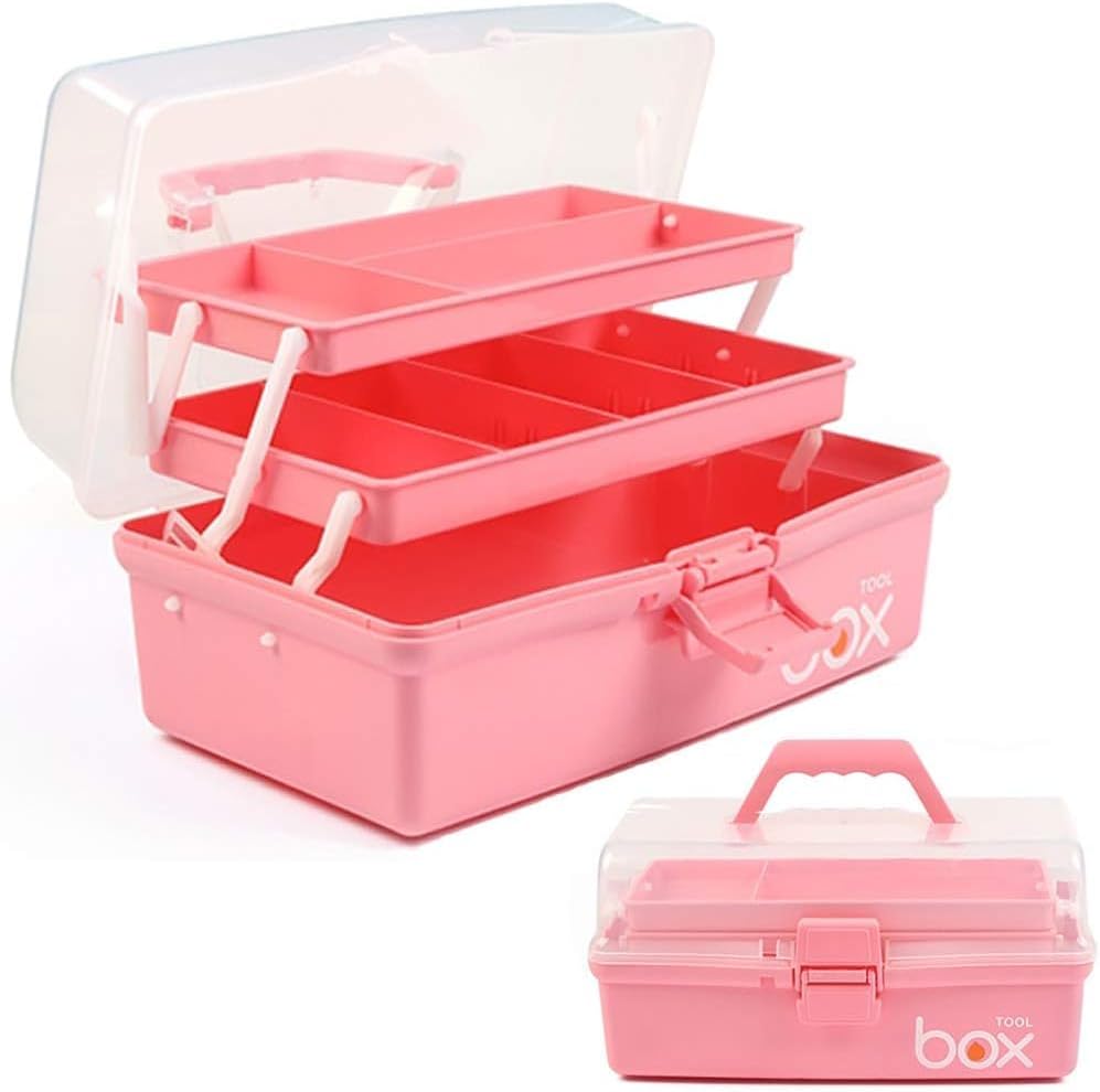 TERGOO 13in Lager Plastic Craft Organizer and Storage 3-Layer Tackle Box by Focusonefficientstorage