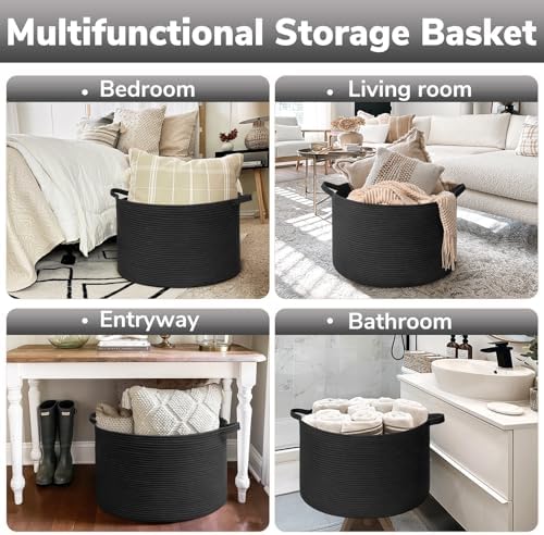 Goodpick Large Woven Dirty Clothes Basket for Nursery & Living Room, 85L - Image 6