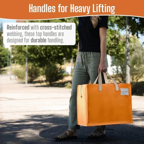 VENO Heavy Duty Moving Bags, Storage Bags, 13 Gallon, Autumn Orange, 4 Pack - Image 5