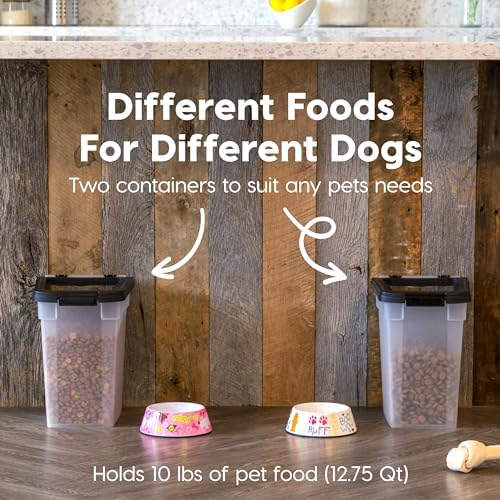 IRIS USA Dog Food Storage Container, 2-Pack, Up to 10 lbs, Black - Image 3