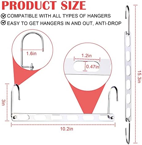 12 Pack Space Saving Hangers for Clothes: Collapsible Metal Hanger - Image 6