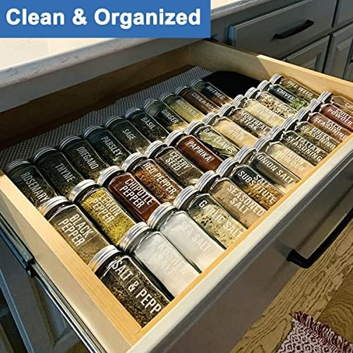 Expandable Spice Drawer Rack Organizer Insert for Kitchen Cabinet - Multi Tier Adjustable Spice Storage Shelf for Seasoning and Jar, Pack of 6 - Image 7