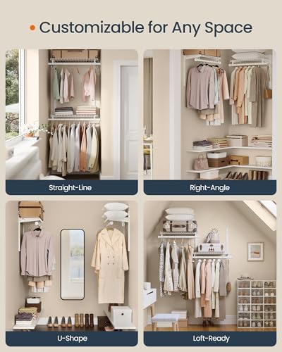 SONGMICS HOME Closet System, Closet Insert Organizer, 2-4 ft Closet Shelves - Image 4