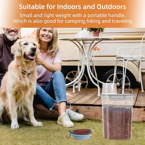 3-5Lbs Airtight Small Dog Cat Pet Food Storage Container (Clear Grey 2Pack) - Image 7