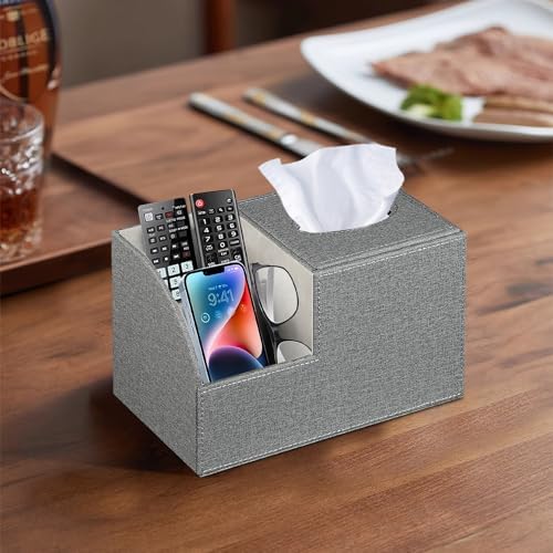 PU Leather Square Tissue Box Cover - Multi-Functional Tissue Box Holder - Image 6
