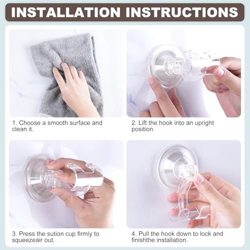 VIS'V Shower Suction Cup Razor Holder for His and Hers, Clear, 2 Pcs - Image 6