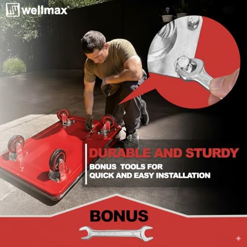 Wellmax Push Cart Dolly, Foldable Moving Platform Flat Cart, 330 lb, Red - Image 5