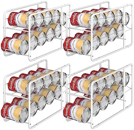 MOOACE 4 Pack Can Organizer for Pantry, Stackable Soda Can Dispenser Rack by MOOACE