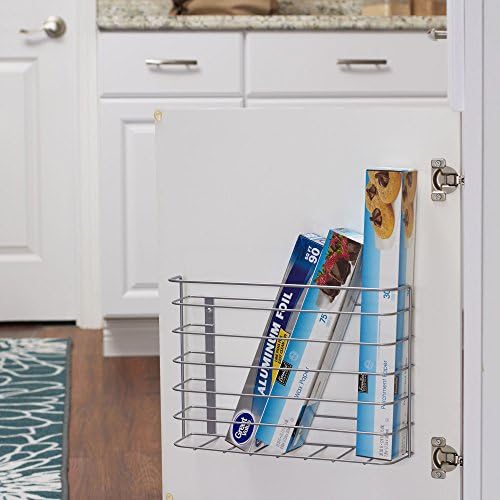 Household Essentials Tall Door Mount Cabinet Organizer with Steel Wire Frame in Nickel Powder Finish, Silver Cutting Board Holder (Pack of 5) - Image 4