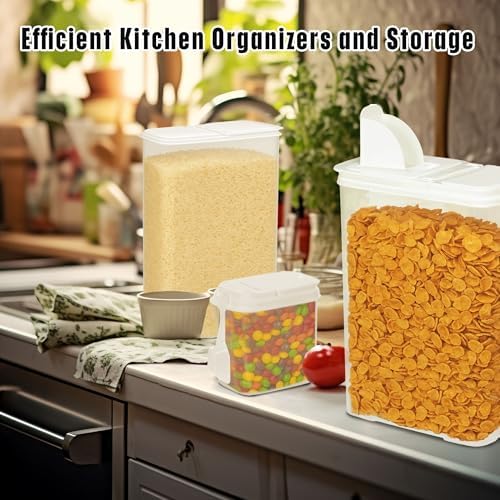 Buddeez Cereal Buddy Food Storage Dispenser - Multi-Size, BPA Free Plastic Containers with EZ Grip Handle, Scoop, and EZ Pour Spout, 8 QT, Set of 3. - Image 5