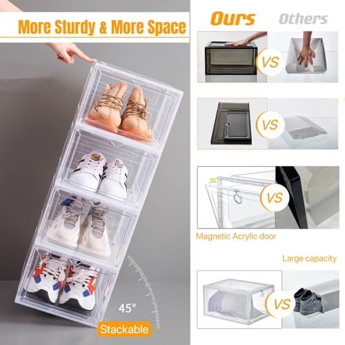 Attelite Shoe Storage Boxes X-Large Stackable Clear Shoe Organizer,9 Pack - Image 2