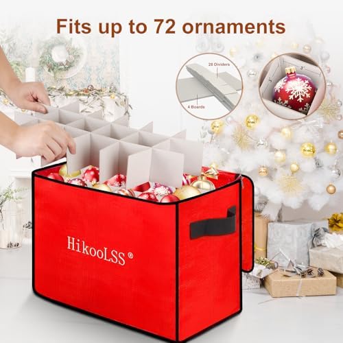 HikooLSS Christmas Ornament Storage Box - Stores up to 72 Holiday Ornaments - Image 3