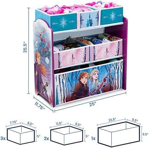 Delta Children Design and Store 6 Bin Toy Storage Organizer, Disney Frozen II - Image 3