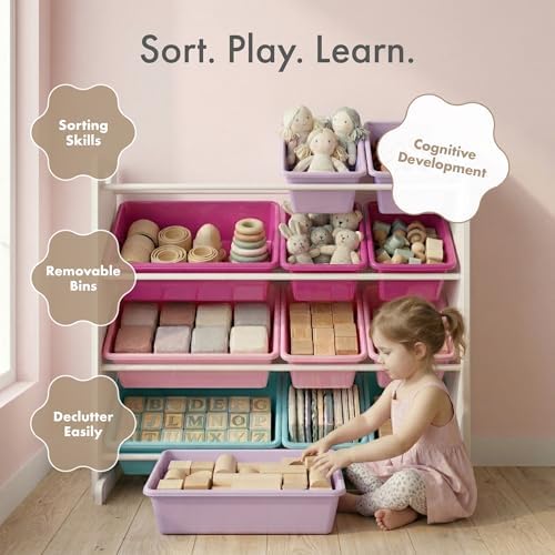 Humble Crew Kids Toy Organizer with 12 Bins, 4 Tier Storage for Playroom - Image 5