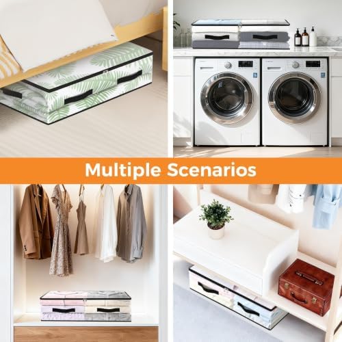 2 Pack Under Bed Storage Bags, 60L Foldable Clear Containers with Handles - Image 6