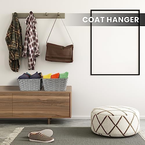 Onlytak 2-Pack Plastic Wicker Kitchen Storage Baskets, 12"x12"x6", Grey - Image 6