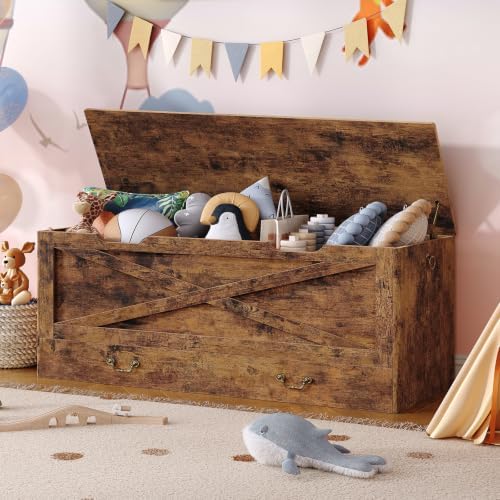 RALGEND Toy Chest, 47.2" Storage Chest with Drawer and Pull Handles - Image 5