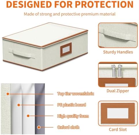 2-Pack Cup Storage Box with Dividers, Hard Shell Mug Organizer with Lid - Image 4
