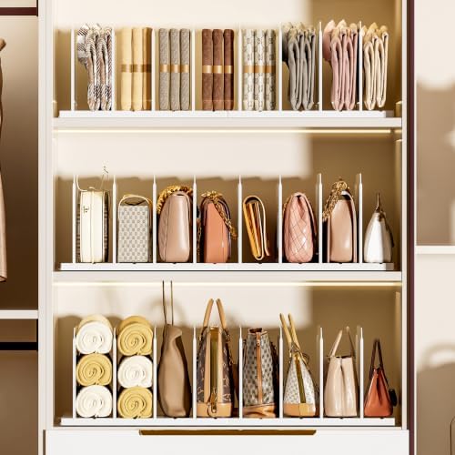 Stackable Purse Organizer for Closet Acrylic Shelf Divider, 2 Pack - Image 6
