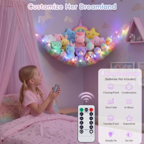Stuffed Animals Hammock with Remote Control Toy Net Room Decor Storage - Image 3