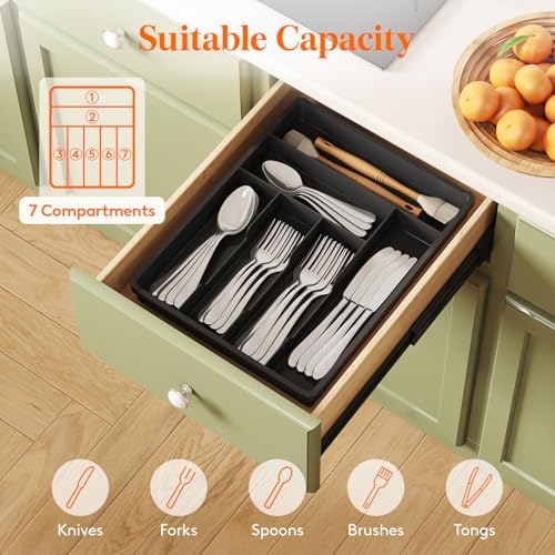 Lifewit Silverware Drawer Organizer Tray, Cutlery Storage for Kitchen - Image 4