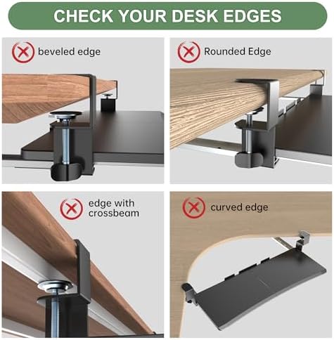 UPGRAVITY Extra Large Keyboard Tray Under Desk - Slide Out with Sturdy C-Clip Mount System, 31.5" (35.8" Including Clamps) x 11.8" Put-Out Keyboard Tray Computer Drawer for Ergonomic Typing, Black - Image 6
