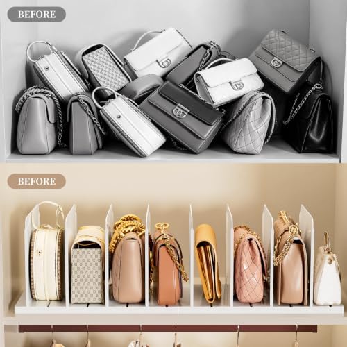 JOYZAN Purse Organizer for Closet Organizer Adjustable Shelf Dividers - Image 3