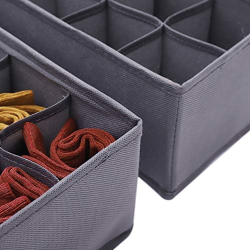 DIOMMELL 6 Pack Foldable Cloth Storage Box Closet Dresser Drawer Organizer Fabric Baskets Bins Containers Divider for Clothes Underwear Socks Lingerie Clothing, M Grey 00-0600 - Image 5