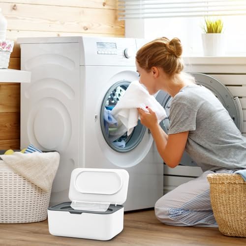 Dryer Sheet Holder, Laundry Dryer Sheet Container with Lid (Gray) - Image 5