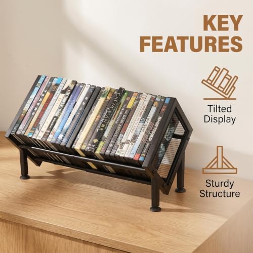 PUTNATRURE DVD Storage Rack, Expandable Game & Blu ray Case Display, 2 Pack - Image 2