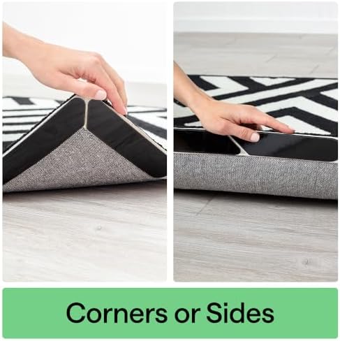GORILLA GRIP® Extra Long Rug Grippers for Hardwood Floor, 12 Pack Black - Image 4