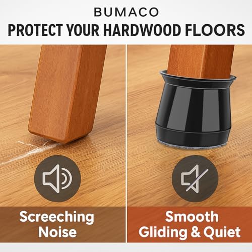 BUMACO 40 Pcs Chair Leg Floor Protectors for Hardwood Floors Anti-Scratch - Image 3