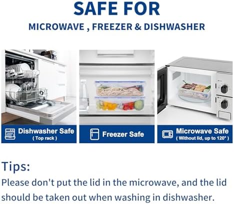 KIGI Plastic Food Storage Containers, Set of 3 (6.8 Cup) - Image 5