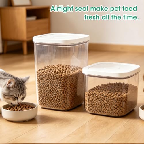 TBMax Dog Cat Food Storage Container 5 Lbs, Stackable Pet Food Dog Treat Container with Pop Up Lids, Airtight Food Storage Bin for Kitchen Organization - Image 5