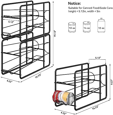 MOOACE 4 Pack Can Organizer for Pantry, Stackable Soda Can Dispenser Rack - Image 5
