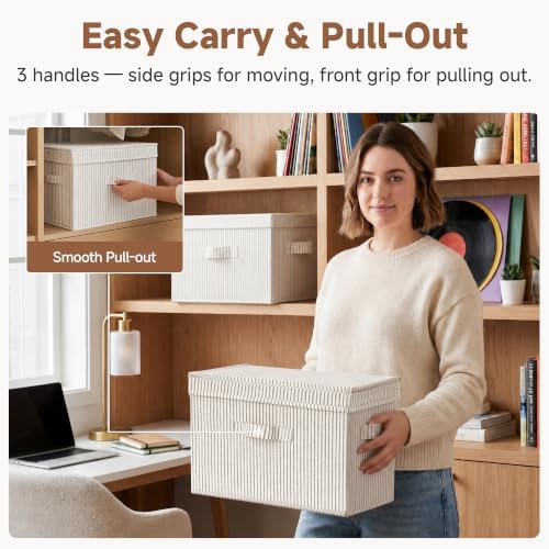 StorageWorks Fabric Storage Bins with Lids, Closet Storage Bins - Image 5