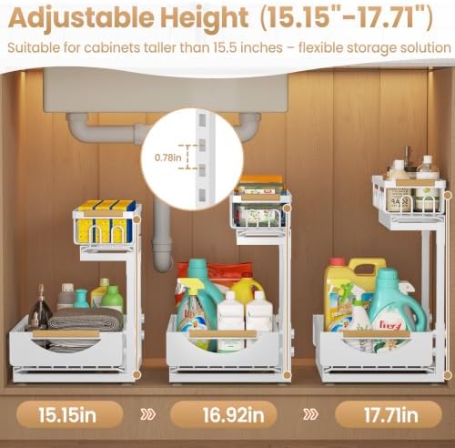 Under Sink Organizer and Storage for Bathroom and Kitchen - 2 Pack 2 Tier - Image 3