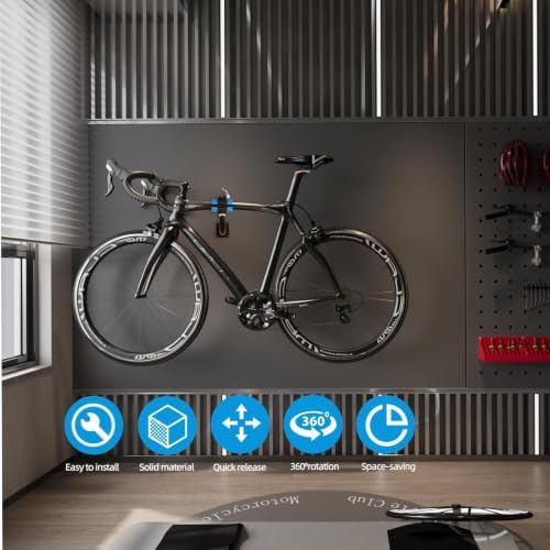 Urban Deco Bike Repair Stand Bench Mount Bike Stand Wall Mounted Bike Work Stand Bicycles Maintenance Rack Bike Clamp for Road Mountain Bike,Road Bike (13.6 inch Curved) - Image 6