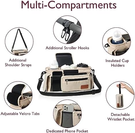 Momcozy Universal Stroller Organizer with Insulated Cup Holder - Image 2