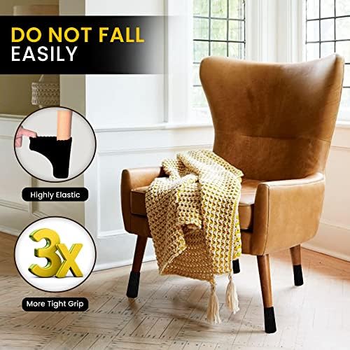 Chair Leg Socks 16/24/32 Pcs Black Furniture Leg Covers Floor - Image 6