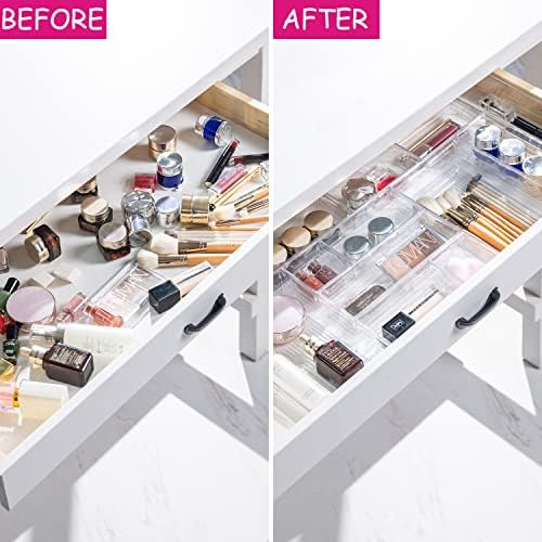 DCA 25 PCS Clear Plastic Drawer Organizer Trays, Storage Bins - Image 2