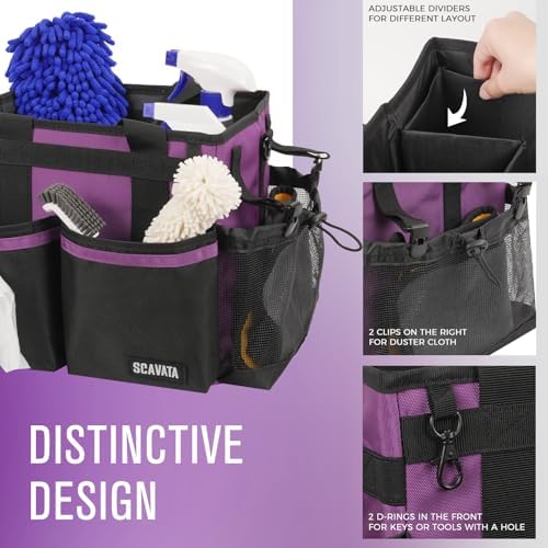 SCAVATA Compact Wearable Cleaning Caddy with Handle & Shoulder Straps - Image 3