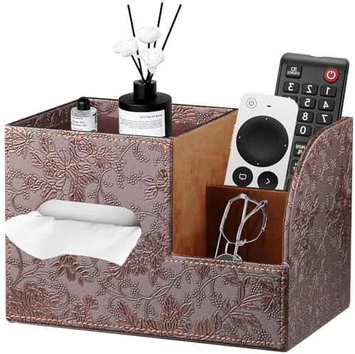 YAPISHI Tissue Box Cover Square,Cube Tissue Box Holder with Storage Tray by YAPISHI
