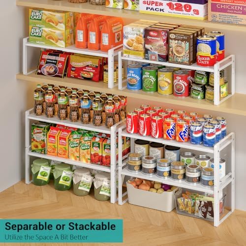 2 Pack Width Expandable Kitchen Cabinet Organizer Shelves - Image 5